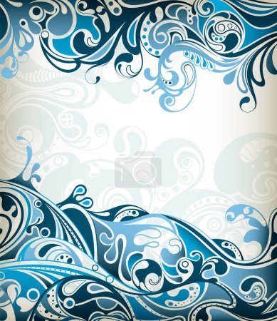 Illustration for Abstract background with waves and swirls, vector illustration - Royalty Free Image