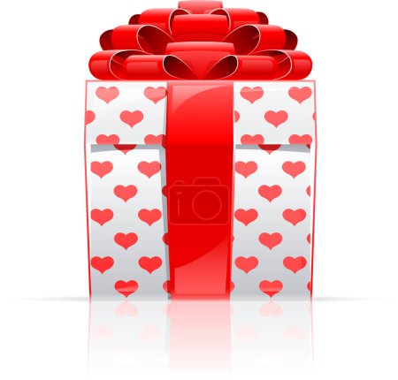 Illustration for Red gift box with a ribbon, vector illustration - Royalty Free Image