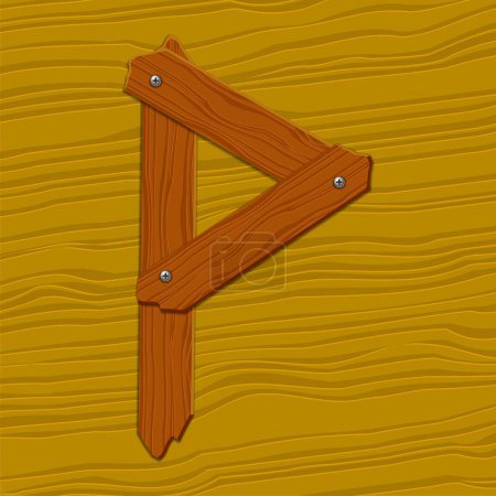 Téléchargez les illustrations : Lettre alphabet P sur fond bois brun. - en licence libre de droit