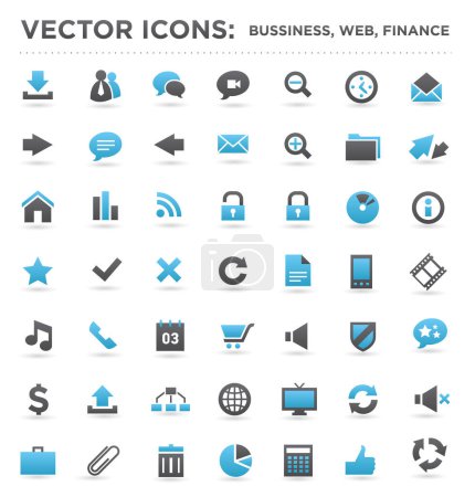 Ilustración de Conjunto de iconos web sobre fondo blanco, ilustración vectorial - Imagen libre de derechos