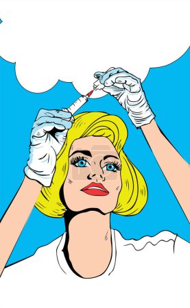Illustration for A woman with a syringe - Royalty Free Image