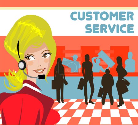 Illustration for Customer service concept. flat illustration - Royalty Free Image