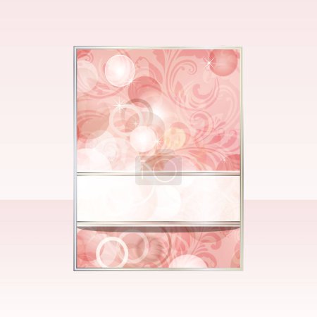 Ilustración de Eps 10, diseño abstracto vector flayer con adorno floral y copos de nieve - Imagen libre de derechos