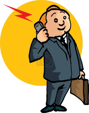 Illustration for Businessman with telephone vector illustration - Royalty Free Image