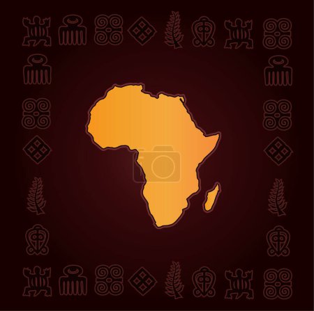 Téléchargez les illustrations : Carte africaine avec une illustration vectorielle de fond - en licence libre de droit