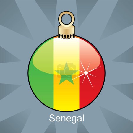 Téléchargez les illustrations : Senegal carte en boule de Noël - en licence libre de droit
