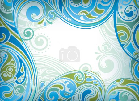 Ilustración de Vector de fondo de elementos florales azules - Imagen libre de derechos