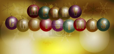 Illustration for Christmas background with balls and snowflakes - Royalty Free Image