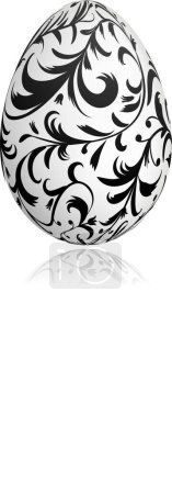 Illustration for 3d illustration of easter egg painted in black and white - Royalty Free Image