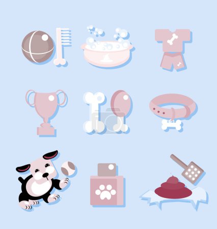 Illustration for Pet shop icons set - Royalty Free Image