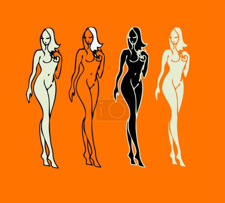 Ilustración de Conjunto de cuerpo femenino. ilustración vectorial - Imagen libre de derechos