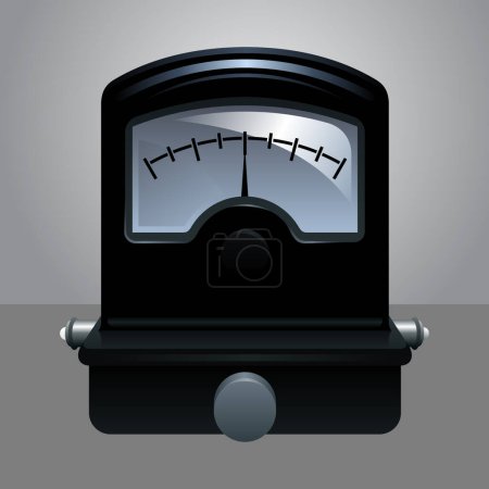 Illustration for Vector black measuring gauge on a grey background - Royalty Free Image