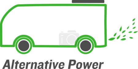 Illustration for Electric truck with alternative power. vector illustration - Royalty Free Image