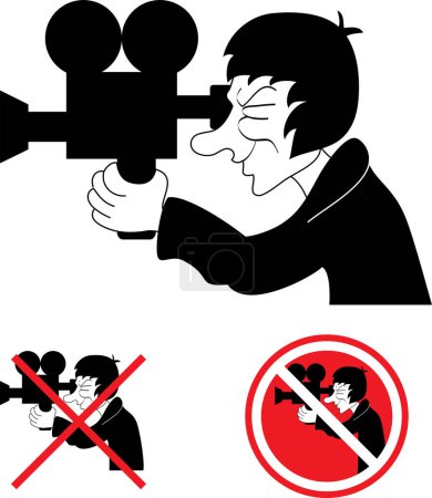 Téléchargez les illustrations : Illustration vectorielle d'icône de caméra vidéo - en licence libre de droit