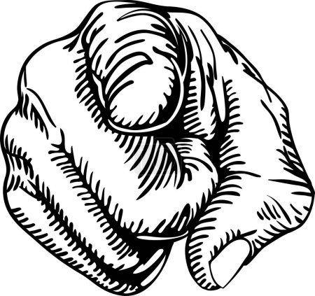 Ilustración de La mano del hombre con el dedo apuntando. ilustración vectorial. - Imagen libre de derechos