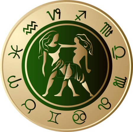 Téléchargez les illustrations : Signes du zodiaque de Gémeaux - en licence libre de droit