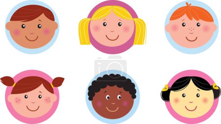 Illustration for Set of happy kids. cute children.  vector illustration. - Royalty Free Image