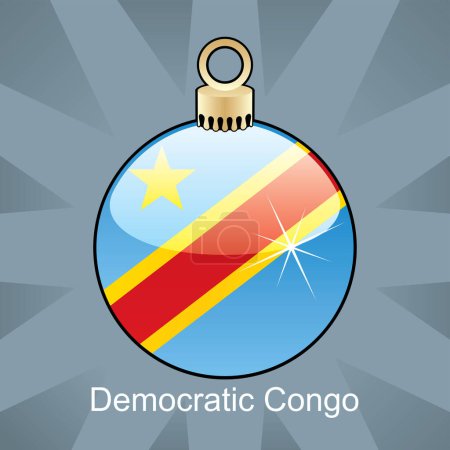 Téléchargez les illustrations : Drapeau national congo démocratique avec ballon et étoiles - en licence libre de droit