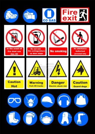 Illustration for Set of warning signs, modern vector illustration - Royalty Free Image