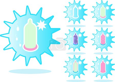 Téléchargez les illustrations : Coronavirus ensemble vectoriel, illustration vectorielle - en licence libre de droit