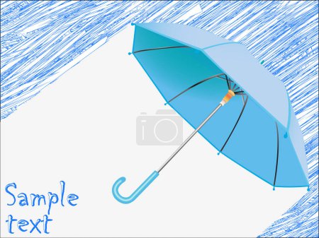 Ilustración de Ilustración vectorial de paraguas en lluvia - Imagen libre de derechos