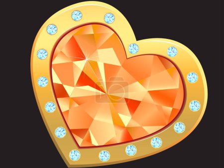 Ilustración de Joyas de oro con diamantes, ilustración vectorial moderna - Imagen libre de derechos