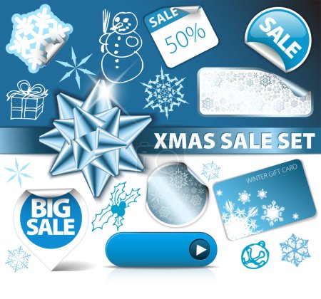 Illustration for Vector christmas sale stickers set - Royalty Free Image