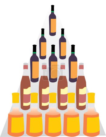 Téléchargez les illustrations : Boissons alcoolisées en bouteille - en licence libre de droit