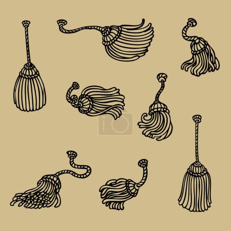 Illustration for Hand-drawn tassel set - Royalty Free Image