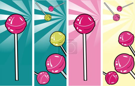 Illustration for Set of four colorful lollipops - Royalty Free Image