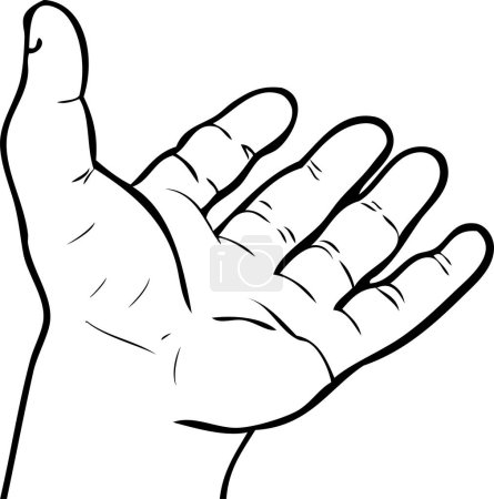 Illustration for Black and white cartoon hand gesture - Royalty Free Image