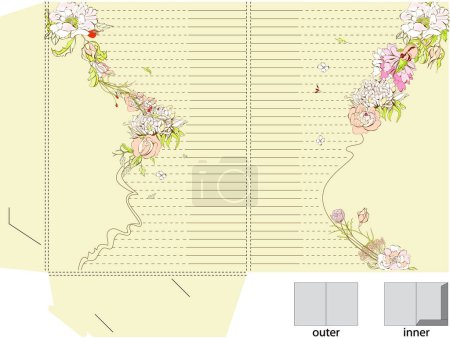 Ilustración de Plantilla para carpeta con flores - Imagen libre de derechos