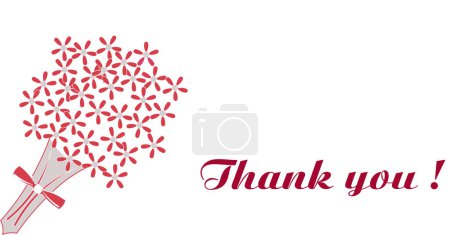 Illustration for Thank you card with red bouquet. vector illustration - Royalty Free Image