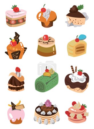 Illustration for Set of bakery and desserts, vector illustration - Royalty Free Image
