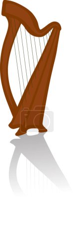 Téléchargez les illustrations : Illustration vectorielle d'une harpe - en licence libre de droit