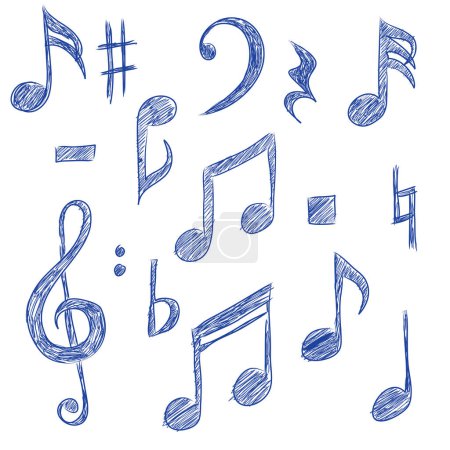 Illustration for Musical notes on the white background - Royalty Free Image