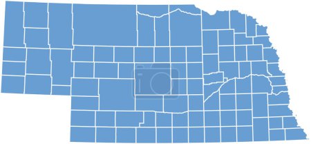 Ilustración de Una parte del mapa de EE.UU. con estados sobre fondo blanco - Imagen libre de derechos