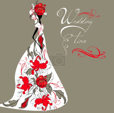 Illustration for Template for wedding card - Royalty Free Image