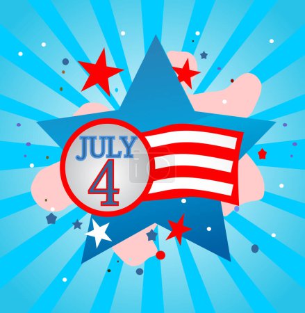 Illustration for 4 july USA independence day background - Royalty Free Image