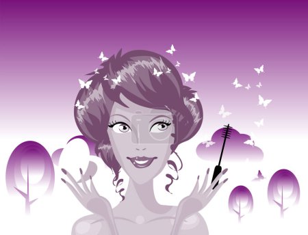 Illustration for Girl and hair salon - Royalty Free Image