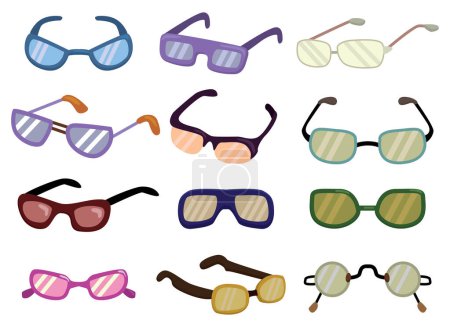 Téléchargez les illustrations : Ensemble avec des lunettes de soleil et des lunettes - en licence libre de droit