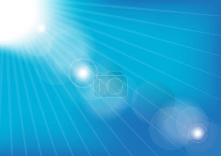 Ilustración de Fondo abstracto - Rayos de sol en el cielo azul de verano - Imagen libre de derechos