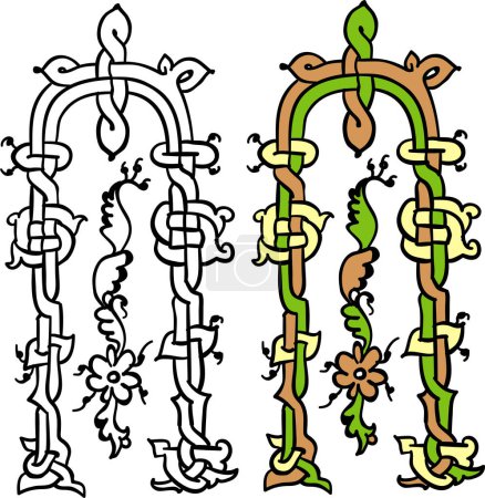 Téléchargez les illustrations : Ensemble d'ornements celtiques, illustration vectorielle. - en licence libre de droit