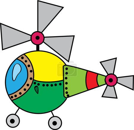 Téléchargez les illustrations : Dessin animé doodle de jouet mignon avion - en licence libre de droit