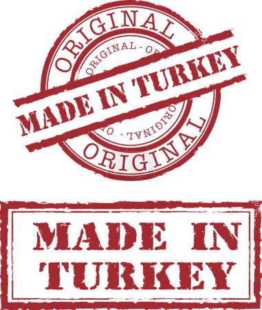 Téléchargez les illustrations : Illustration vectorielle d'un made in Turkey - en licence libre de droit