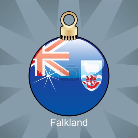 Ilustración de Bandera de Falkland, bola de Navidad - Imagen libre de derechos
