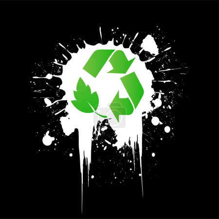 Ilustración de Reciclar símbolo con hoja - Imagen libre de derechos