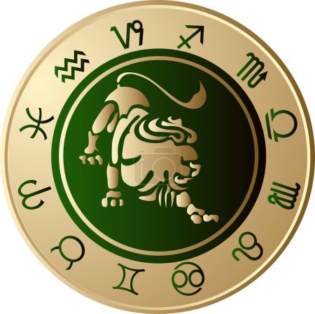 Ilustración de La imagen del zodíaco León - Imagen libre de derechos