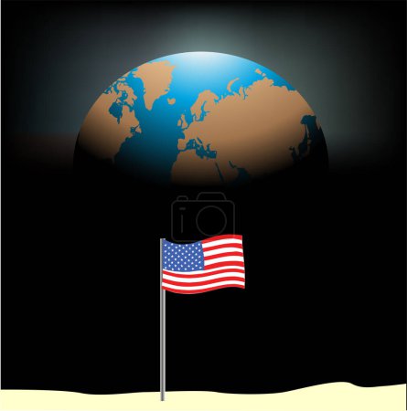 Ilustración de Bandera de Estados Unidos en globo - Imagen libre de derechos