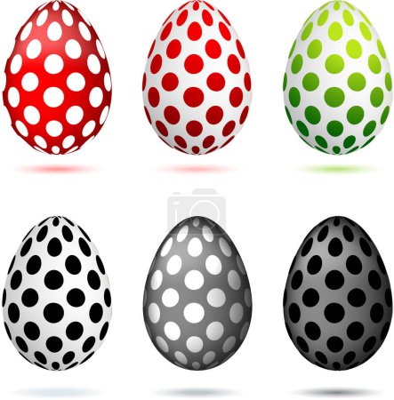 Ilustración de Conjunto de huevos punteados de Pascua - Imagen libre de derechos